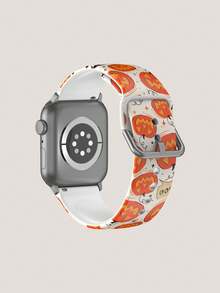 1pc Warm Orange Cute Halloween Pumpkin Pattern Silicone Watch Band, Compatible With Samsung, Honor Smartwatches, Compatible With Apple Watch 38mm 40mm 41mm 42mm 46mm 45mm 44mm 49mm, Fashion Soft Comfortable Sports Watch Band, Compatible With Apple Watch Ultra Series SE/11/10/9/8/7/6/5/4/3/2/1, Halloween/Thanksgiving Outfit Accessory Watch Band - Multicolor - View 2