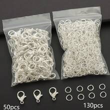 180pcs/360pcs DIY Jewelry Clasp Accessories Including Lobster Clasp And Jump Rings, Suitable For DIY Woven Jewelry, Necklaces, Bracelets, Anklets, Bags, Keychains, Spring Connectors, Phone Chain End Clasps, Pendant Hooks, DIY Jewelry Making Materials - Lobster Claw & Jump Ring - View 13