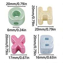 18/38/58 Pearl-Colored Random Large Letter Beads (A-Z), Acrylic Bubble Beads, Suitable For Paracord Beaded Bags, Pendants, Keychains And Handicrafts - Assorted Colors - View 2