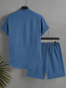 Men Shirt Co-Ords - Blue - View 3