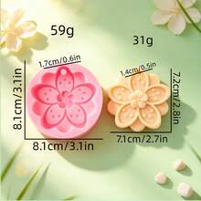1pc Cherry Blossom Scented Wax Melt Silicone Mold, Home Decor/Gift Ornament Plaster Mold, Handmade Epoxy Resin Casting Mold, Art Decorative Clay Plaster Mold - A - View 6