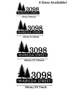 4 Sizes Available! Pine Metal House Number Address Sign,Personalized Address Plaque, Door Number, Hotel Room Numbers Sign - Black - View 2