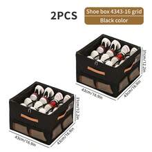 Foldable Shoe Box Storage Organizer, Suitable For Square Shoe Boxes, Non-Waterproof, Multi-Purpose, With Lid Closure - Multicolor - View 30