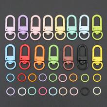 112pcs/224pcs DIY Keychain Making Parts, Colorful, Includes Key Rings And Jump Rings, Suitable For Braided DIY Keychains, Bag Charms, Open Connectors, Keychain Accessories Making Materials, DIY Key Ring Accessories Making - Keychain & Jump Ring - View 6