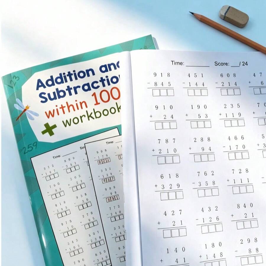 32 Pages Addition And Subtraction Within 1000, Math Learning Workbook, Math Practice Paper, Learning Activity Worksheet, Early Education Math Learning Enlightenment, School Learning And Educational Writing Aid - Addition and Subtraction Within 1000 - View 1