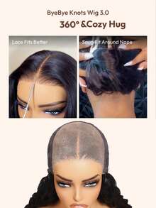7x5 Bye Bye Slip™ Lace Closure Wig Gradient Brown Highlights Water Wave Style With Invisible Drawstring Breathable Pre-Styled Pre-Trimmed Pre-Bleached Pre-Plucked Glueless Wear Ready-To-Wear Fits All Head Sizes 100% Human Hair Dyeable Beginner Friendly Unice Wig - SNATURAL/30 - View 12