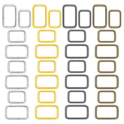 32pcs 25mm/32mm Alloy Square Buckle Rings, Suitable For Bag Strap Connectors, DIY Keychain Crafts, Wallet Making Accessories, Dog Leash, Backpack Hardware Accessories, Belt Buckle Rings (4 Colors Available)