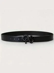1/2pcs Gothic Style Men's Black PU Belt, Vintage Snake Buckle With Stitching Detail Casual Leather Belt - Gothic Belt - View 9