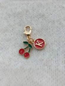 Zinc Alloy Cherry Pendant And Letter Charm Keychain, Bag, Backpack, Wallet, Document Bag, Car Key Accessory Pendant, Holiday Party Gift, Birthday Gift, Back To School Gift, Creative Handmade Keychain - Multicolor - View 10