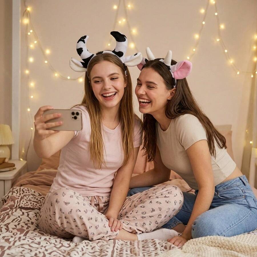 1PC Sexy Fashion Cow Print Headband, Suitable For Masquerade Party, Stage Performance, COS Costume, Halloween, Dress Up - Multicolor - View 1