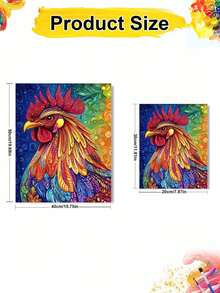 DIY Colorful Abstract Rooster Head (Frameless 8x12 / 16x20 Inches) Paint By Numbers Kit(Acrylic) Arts & Crafts For Adult Beginners, Vibrant Farmhouse Home Wall Decor, And Unique Holiday Gifts - Sets - View 3