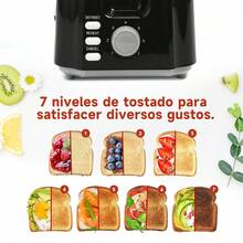 Tostadora De Pan 2 Rebanadas 750w, 7 Niveles De Tostado, 3 Funciones (recalentar, Descongelar, Cancelar), Expulsión Automática, Bandeja Desmontable - Aigostar - Tipo de Enchufe A USA (110-127V) - Ver 4