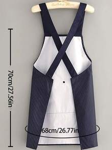 Adjustable Striped Kitchen Apron (With Pockets), Customized Baking Apron, Farmhouse Kitchen Accessory, Vintage Women's Apron, Home Cooking Apron, Barista Apron, Handmade Style Kitchen Gift, Housewarming Gift - Multicolor - View 10