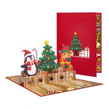 Personalized Custom 3D Pop-Up Christmas Card, Christmas Tree, 3D Greeting Card, Featuring Snowy Village And Christmas Tree, Merry Christmas Card Suitable For Women, Men, Mothers, Fathers, Daughters, Sisters, Wives, Friends And Family - Single Piece - View 12