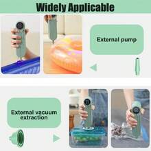 2-In-1 Electric Vacuum Sealing Machine, Portable Air Pump, Suitable For Sealing Food Bags In Home Kitchens, Inflating Beds, Mattresses, Swimming Rings, Inflatable Pads And Toys, As Well As For Outdoor Camping And Kitchen Storage. - Multicolor - View 10