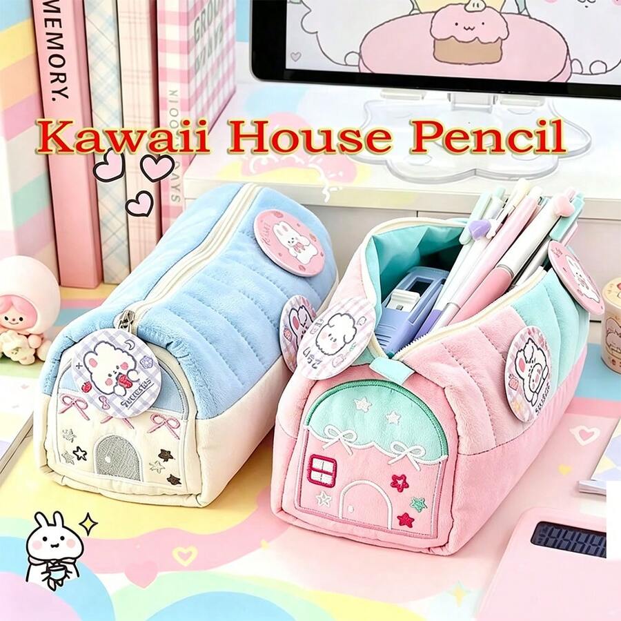 Large Capacity Portable Cute Pencil Case Pencil Storage Bag Student Adult Universal School Office Stationery Supplies
