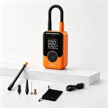 Portable Air Pump With Digital Pressure Gauge, LED Light And Multiple Nozzles, Suitable For Cars, Motorcycles, Bicycles And Other Inflatable Products - Wireless - View 13