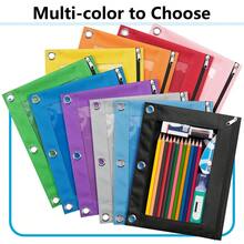 1pc Binder Pockets Binder Folders, Zipper Pouches, Pencil Pouch For 3 Ring Binder, Pencil Case Pouch With Clear Window For Class, School, Office, Mini Cosmetic Storage Bags, Portable Travel Pouch, School Supplies, Back To School - A - View 8