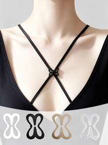 12 pièces Clips de bretelles de soutien-gorge en forme de papillon antidérapants, boucles de bretelles arrière souples et durables, convient pour les soutiens-gorge, débardeurs, maillots de bain, peut convertir les bretelles régulières en bretelles croisées, accessoires de lingerie pour femmes 1/4/8/12 - Combien - Voir 3