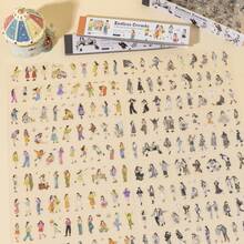 30 Sheets/Bag Sticker Book Human Sea Series Character Daily PET Small Stickers, Scrapbook Supplies Notebook Accessories, Used For Decorating Cards, Photo Frames, Computers, Phone Cases, Water Cups, Magazines, Stationery Boxes, Luggage, Desktop Decoration - Multicolor - View 6