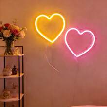 1pc LED Small Heart Neon Wall Hanging Light, Romantic Wedding Scene Decoration, Battery/USB Powered, Home Holiday Birthday Gift, Night Light For Bedroom, Living Room, Bar Decor - Little Love Neon Light - View 9