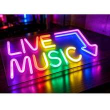 Colorful LIVE MUSIC Arrow Neon Light, Music Bar & Pub Wall Decor Light, Atmosphere Light, USB Powered - Color - View 2