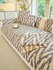 1 Stück ganzjährig bequemer Chenille-Sofakissenbezug, moderner minimalistischer rutschfester Sofasitzbezug, maschinenwaschbar und handwaschbar, hellgrau, frische Mode, weich, farbecht, nicht fusselnd, haustierfreundlicher Schutzbezug für Schlafzimmer, verstellbarer Ecksofa-Bezug, geeignet für Schlafzimmer, Büro, Wohnzimmer, Kombinationsmöbel, L-förmiges Sofa und 1234-Sitzer Sofa - Hellgrau - Übersicht 7