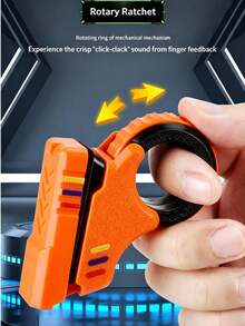 Rotating Ratchet Creative Finger Fidget Ring, Multiple Ways To Play! Rotating Ratchet Produces Crisp Mechanical Sound, Smooth Opening And Closing Operation, Portable Ring Design For Carrying Anywhere, Relieve Stress During Work, Commute, And Class Breaks, Essential Gadget For Toy Enthusiasts. - Multicolor - View 8