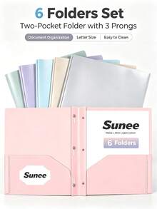 Pocket Folders (12 Pack, Soft Color Palette), Plastic Pocket Folders, Polypropylene Folders For Letter Size Documents, 2-Pocket Design, Suitable For Home, School And Office Use - A - View 1