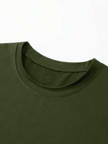 Playera de hombre de manga larga, estilo informal para primavera y otoño‑invierno, con llamativo diseño de estampado. Ideal para ocasiones festivas y excelente opción de regalo. - Verde militar - Ver 4