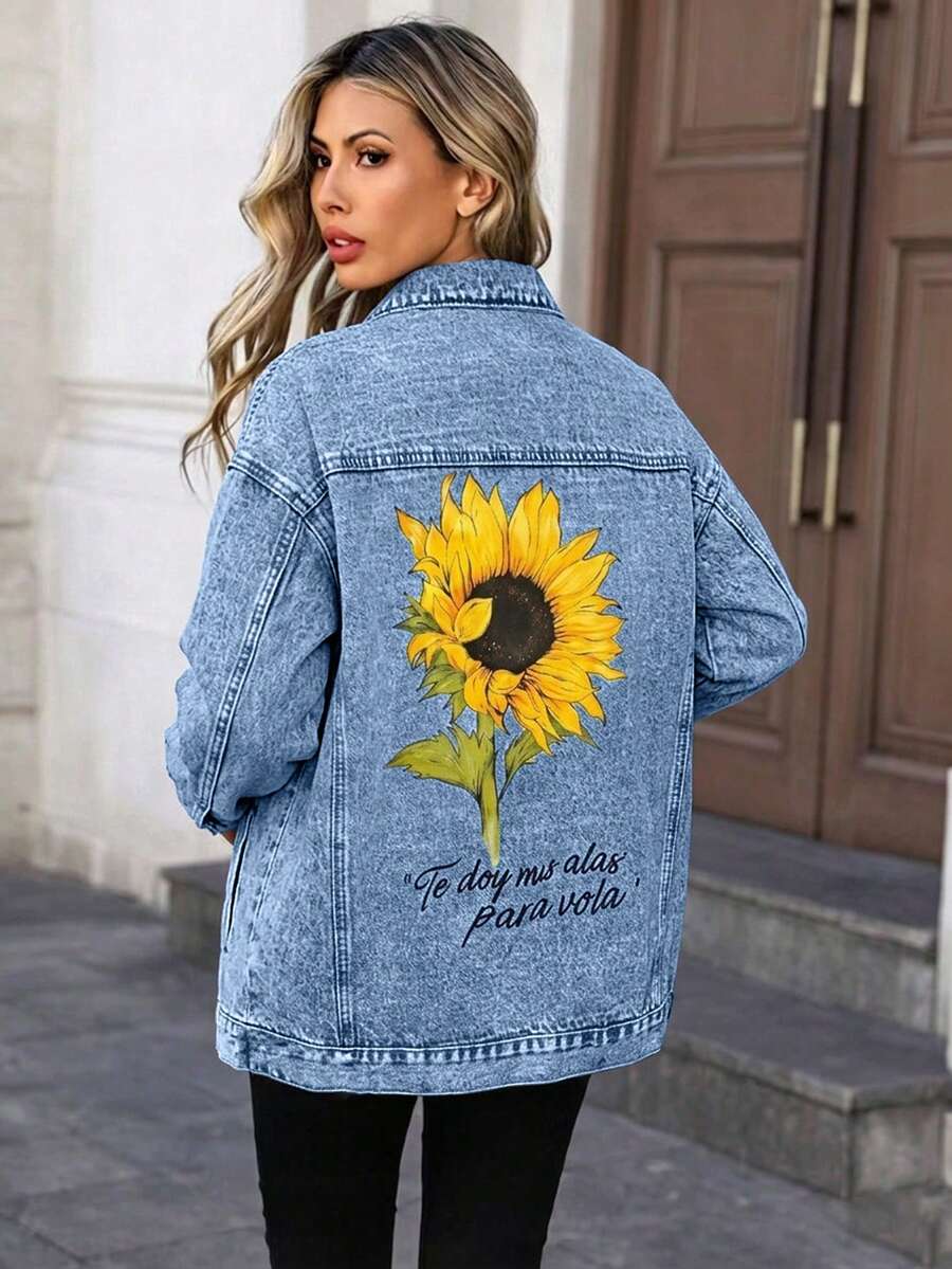 HAPPY GIRL Spring Autumn Winter Versatile Fashion Denim Jacket For Women, Comfortable Casual Commute, Holiday, Daily, Airport Outfit - Blue - View 1