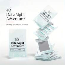40 Date Ideas For Couples Date Night - Unique Scratch Off Date Night Card Games With Adventure Photo Album Book, Romantic Newlywed And Wedding Anniversary Couples Gifts For Him And Her - Burgundy - View 2