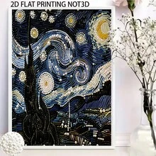 全新珍珠鑽石貼畫 Van Gogh 星夜主題無框 DIY 手作鑽石畫創意套裝，適合臥室裝飾、客廳牆面藝術、房間佈置、藝術品，朋友生日禮物、聖誕節、新年、情人節、節日禮物，充滿新穎與創意 - 珍珠畫 - 查看 6