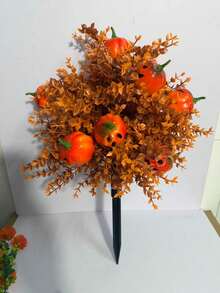1pc Artificial Plant, Autumn Artificial Plant, Thanksgiving Decor, Suitable For Home Decor, Autumn Decor, Room Decor, Bathroom Decor, Wall Decor, Halloween Decor, Wedding, Bedroom Decor, Office Decor - Pumpkin Garden Stake - View 10
