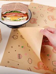 300 Sheets Of 15 * 11 Inch Sandwich Wrapping Paper, Tray Padding Paper, Thick Oil Absorbing Paper, Food Packaging Paper, Baking Paper, Kitchen Supplies, Desktop Decorative Paper, And 200/100/1pc To Choose From - View 1