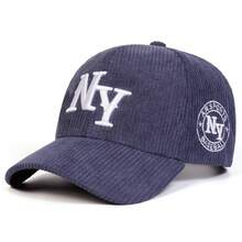 1pc Women's Corduroy NY Letter Embroidered Baseball Cap, Street Fashion Hat, Outdoor Sun Protection Casual Cap For Spring/Autumn Travel, Beach Vacation - Multicolor - View 15