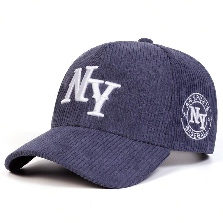1件女款燈芯絨NY字母刺繡棒球帽，街頭時尚帽，戶外防曬休閒帽，適合春秋旅行、海灘度假 - 多色 - 查看 15