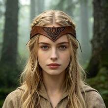 1pc Celtic Viking Headband, Medieval Cosplay Accessory, Adjustable Vintage Headband For LARP Festival Costumes,Halloween - A - View 5