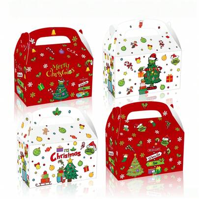 The Grinch 1 set Caja de regalo de fiesta de monstruo de pelo verde navideño, caja de regalo, caja de papel portátil para dulces