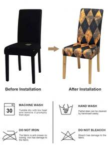 1/2/4pcs Halloween Print Dining Chair Covers, With Black Cat, Pumpkin, Ghost, Castle And Other Halloween Print Patterns, Suitable For Halloween Atmosphere, Suitable For Party, Gathering, Home, Hotel And Other Decoration - Multicolor - View 5