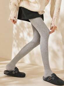 1 Pair Women's 120g Non-Fuzzy Solid Color Tights, Soft Elastic Autumn Leggings, 15-25℃ Daily Wear - Multicolor - View 5