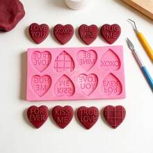 1pc Creative Pink Mini 8-Letter Love Silicone Mold, Made Of Soft Material And Easy To Demold. It Can Be Used To Make Clay, Drip Resin Products, Valentine's Day, Date Decoration Props, And Reusable Molds. - Pink - View 3