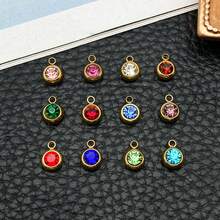 12pcs Stainless Steel Diamond Twelve Birthday Pendant Jewelry Making DIY Earring Pendant Various Design Charms For Jewelry Making Bracelets Necklace - Multicolor - View 10