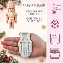 1PC Christmas Nutcracker Soldier Silicone Mold, Fondant Baking Mould For Cake Decorating - Beige - View 5