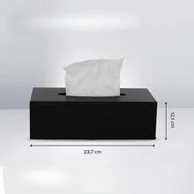 Matte Black Stainless Steel Tissue Box, Practical Dispenser For Facial Tissues For The Dining Table And Bathroom - Black - View 2