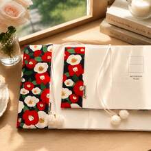Sampul Buku Motif Kamelia Retro yang Berani, Pelindung Buku Kain Tahan Abrasi yang Kokoh, Casing Notebook yang Menarik untuk Buku Harian A5 A6 & Buku Bersampul Tipis - Set - View 6