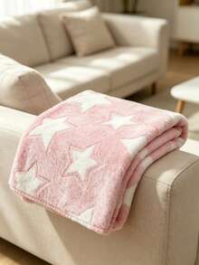 Pet Blanket For Small And Medium Dogs, Also Suitable For Various Small Animals And Cats, Washable, Soft Flannel Fabric, Five-Point Star Embroidery, Lightweight And Breathable, Suitable For All Seasons, Can Be Used As Dog Bed And Dog Mat - 1 Pink (M) - View 4