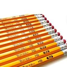 Kit 12 Lápis Grafite Com Borracha Escrever Hb Nº 2 Escolar, Escritório Lápis de Madeira Amarelo - Kit 12 Lápis - Visão 2