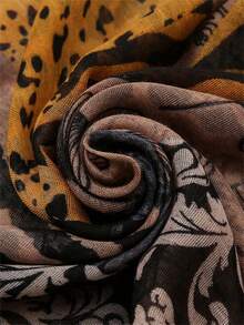 1pc Bali Voile Printed Scarf, New Vintage Versatile Soft Shawl, Sun Protection, Fashion Long Scarf - Multicolor - View 9