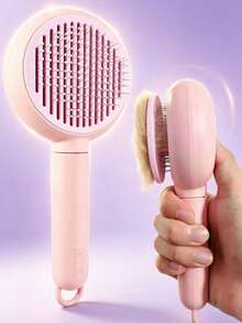 Pet Grooming Brush, One-Click Self-Cleaning Design, Cat And Dog Hair Removal Tool, Massage Brush Suitable For All Fluffy Pets - Multicolor - View 1